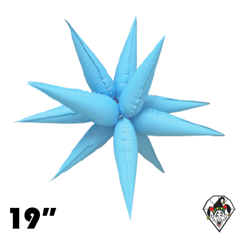 19 Inch Starburst Pastel Blue Foil Balloon 1ct  (12 Spikes)