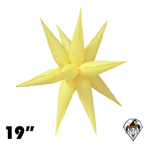 19 Inch Starburst Pastel Yellow Foil Balloon 1ct  (12 Spikes)