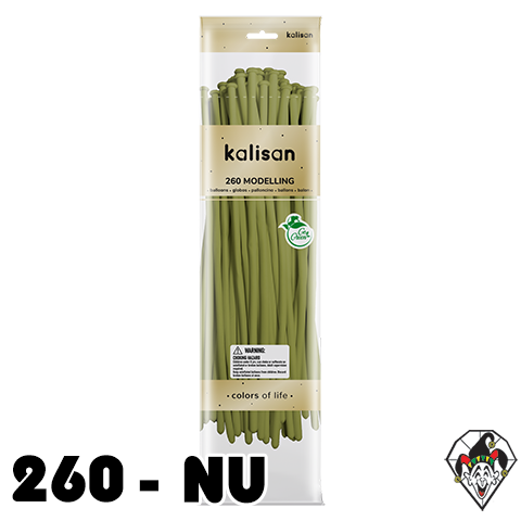 260K Nozzle Up Retro Olive Balloons Kalisan 50ct