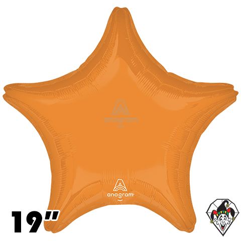 19 Inch Star Vibrant Orange Foil Balloon Anagram 1ct