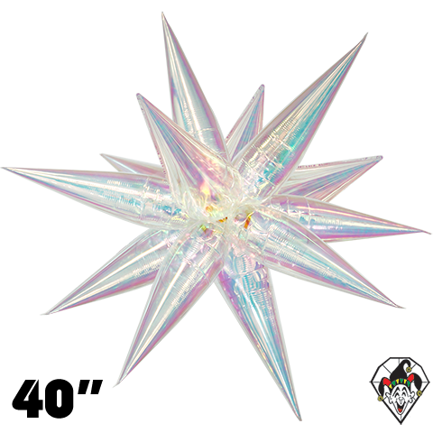 40 Inch Starburst Iridescent Foil Balloon 1ct  (12 Spikes)