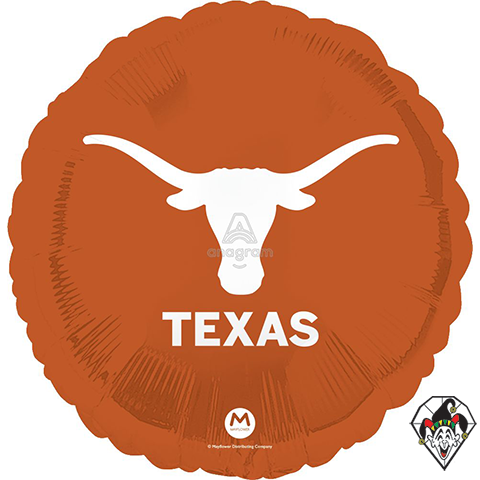 18 Inch Circle University of Texas Foil Balloon Anagram 1ct