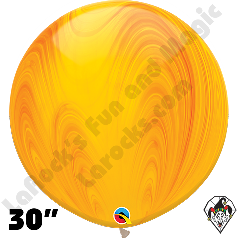 30 Inch Round Yellow & Orange Superagate Balloons Qualatex 2ct