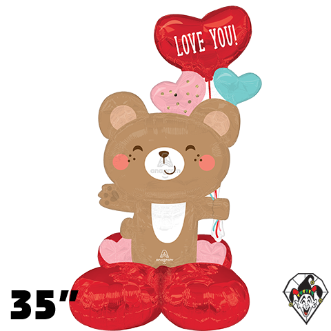35 Inch AirLoonz Junior Love You Bear Hug Foil Balloon Anagram 1ct
