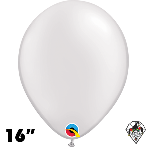 16 Inch Round Pearl White Qualatex Balloons 50ct