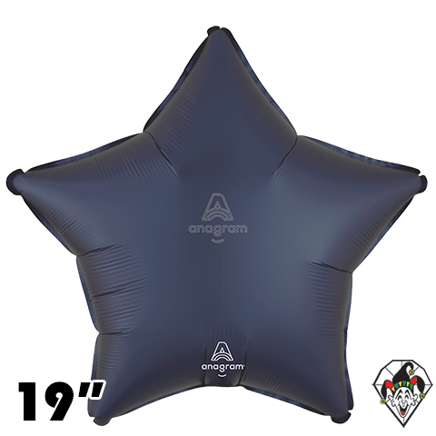 19 Inch Star Satin True Navy Foil Balloon Anagram 1ct