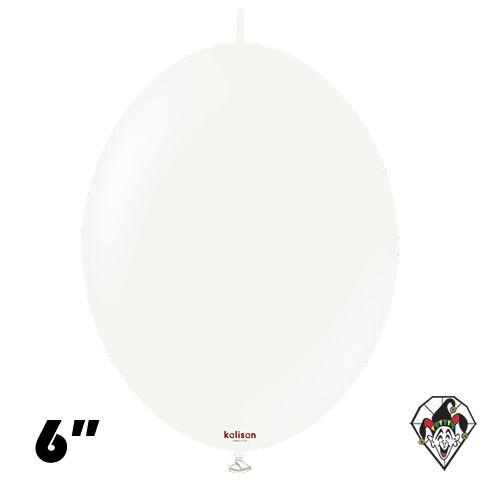 6 Inch K-Link Standard White Balloon Kalisan 50ct