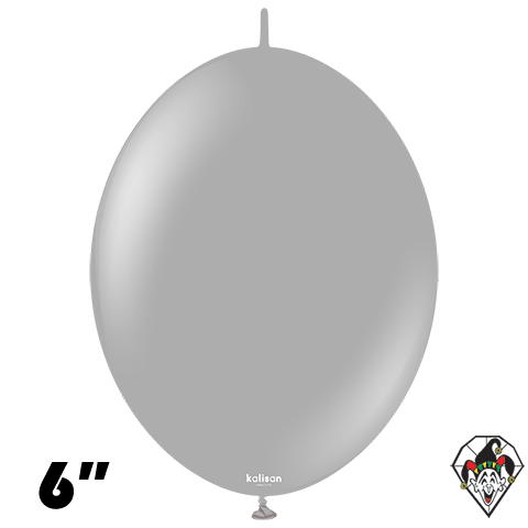 6 Inch K-Link Standard Gray Balloon Kalisan 50ct