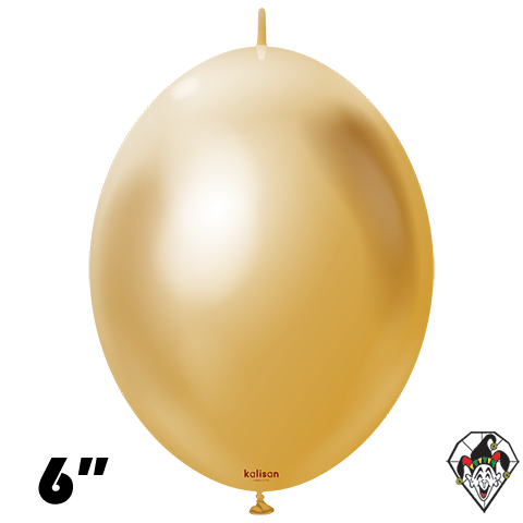 6 Inch K-Link Mirror Gold Balloon Kalisan 50ct