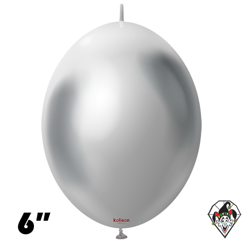 6 Inch K-Link Mirror Silver Balloon Kalisan 50ct