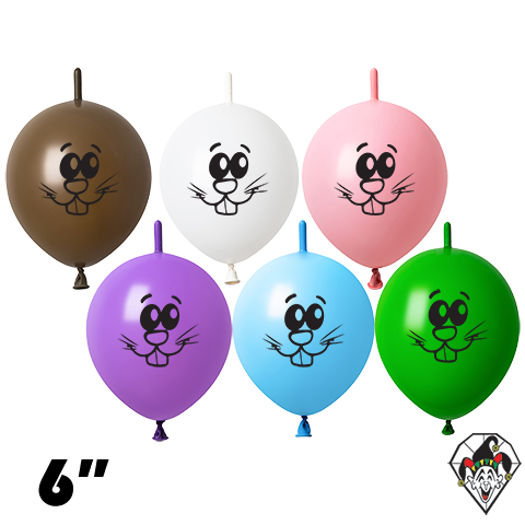6 Inch Link Bunny Assortment Balloon Britetex 50ct By Corinne Sparkles Smith