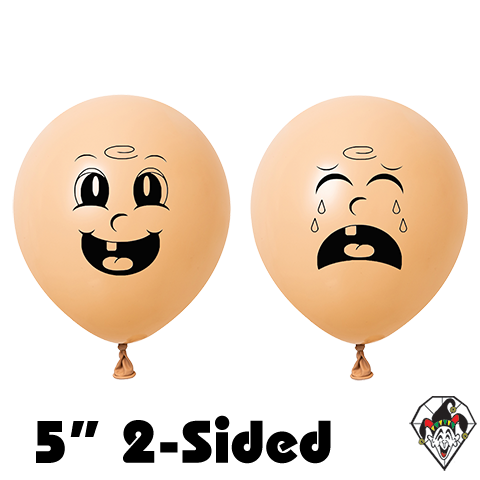5 Inch Round Sad/Happy Baby Blush Balloon by Anthony Lena Britetex 100ct