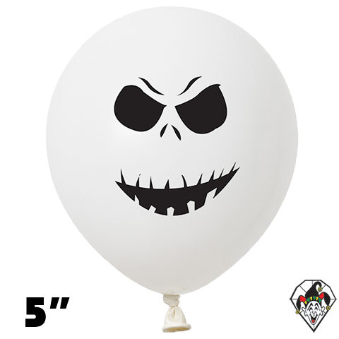 5 Inch Round Scary Face White Britetex 100ct