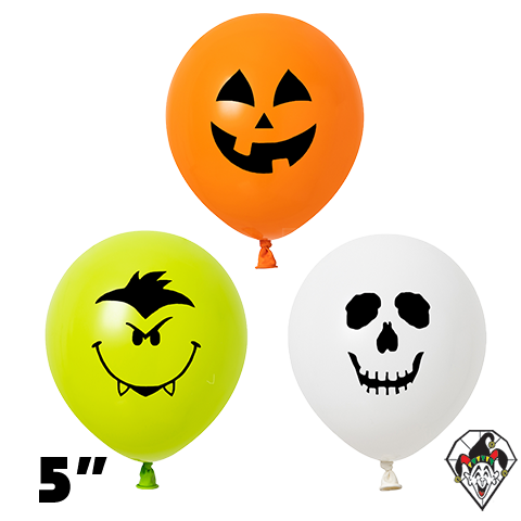 5 Inch Round Halloween Face Assortment Britetex 100ct