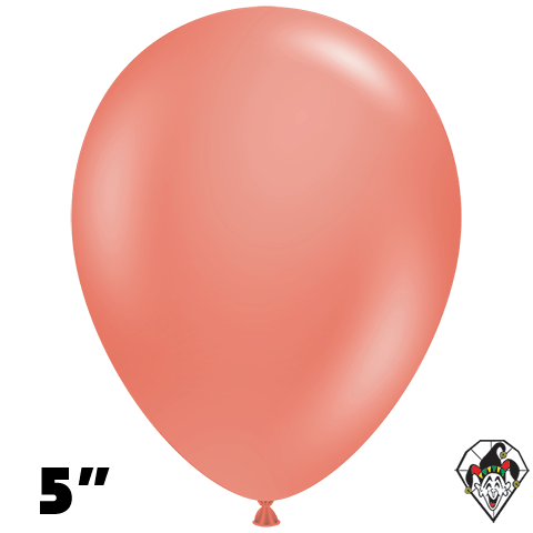 5 Inch Round Poppy Coral Balloons Tuftex 50ct
