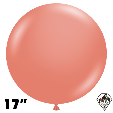 17 Inch Round Poppy Coral Balloons Tuftex 50ct