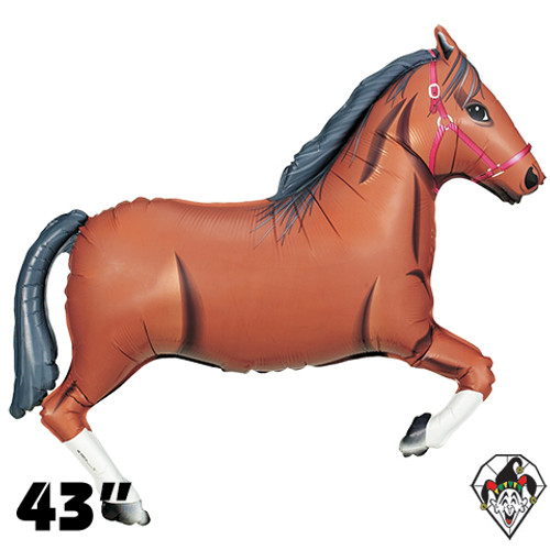 43 Inch Shape Brown Horse Foil Balloon Betallic 1ct