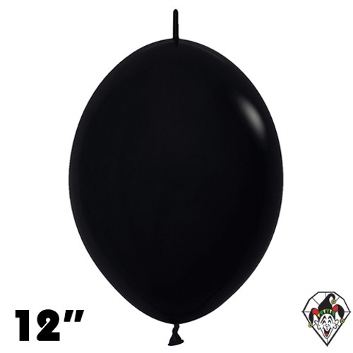 12 Inch Deluxe Black Link-O-Loon Sempertex 50ct