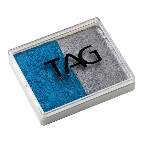 TAG Split Cake Blue and Silver Pearl 50 Gram Face & Body Art Paint