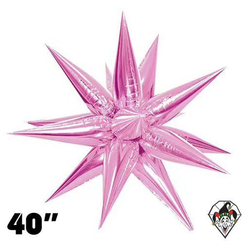 40 Inch Starburst Light Pink Foil Balloon 1ct  (12 Spikes)