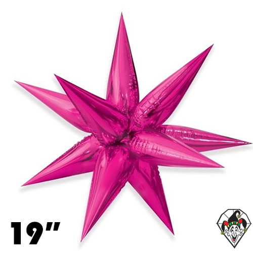 19 Inch Starburst Fuchsia Foil Balloon 1ct  (12 Spikes)