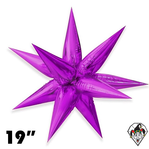 19 Inch Starburst Fuchsia Foil Balloon 1ct  (12 Spikes)