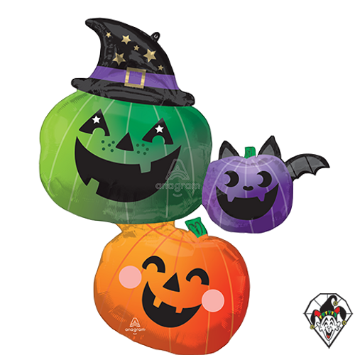 33 Inch Shape Fun & Spooky Pumpkin Stacker Foil Balloon Anagram 1ct