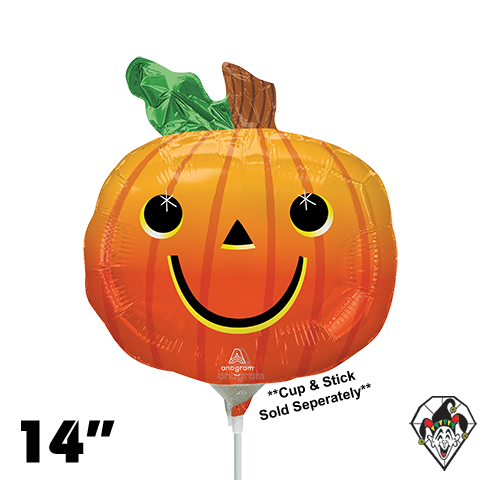 14 Inch Shape Smiley Pumpkin Foil Anagram 1ct - Balloon Only