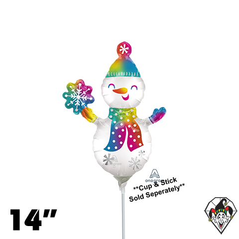 14 Inch Shape Satin Infused Snowman Foil Anagram 1ct - Balloon Only