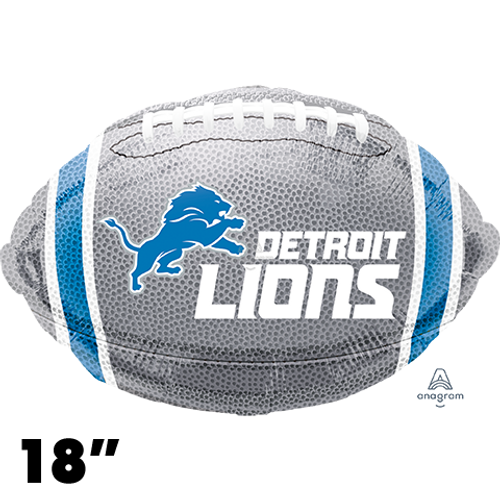 18 Inch Shape Detroit Lions Team Colors Football Foil Balloon Anagram 1ct