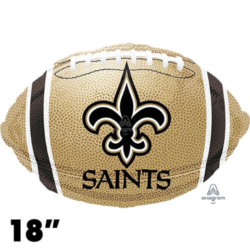 18 Inch Shape New Orleans Saints Team Colors Football Foil Balloon Anagram 1ct