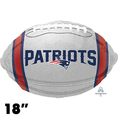 18 Inch Shape New England Patriots Team Colors Football Foil Balloon Anagram 1ct