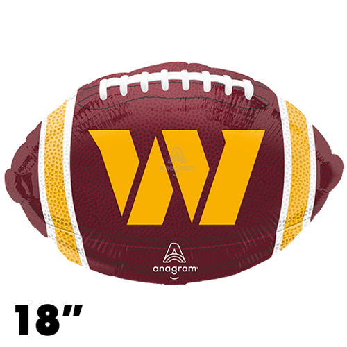 18 Inch Shape Washington Commanders Team Colors Football Foil Balloon Anagram 1ct