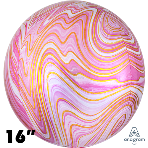 16 Inch Orbz Marblez Pink Foil Balloon Anagram 1ct