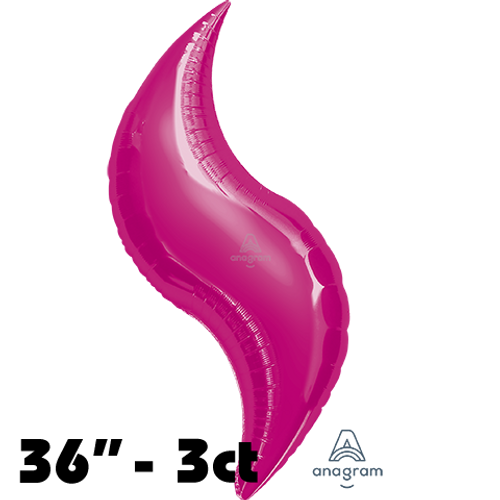 36 Inch Curve Fuchsia Foil Balloon Anagram 3ct