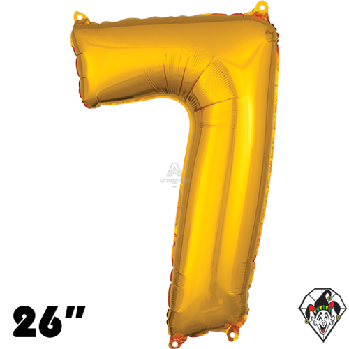 26 Inch Number 7 Gold Foil Balloon Anagram 1ct