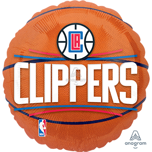 18 Inch Circle LA Clippers Basketball Foil Balloon Anagram 1ct