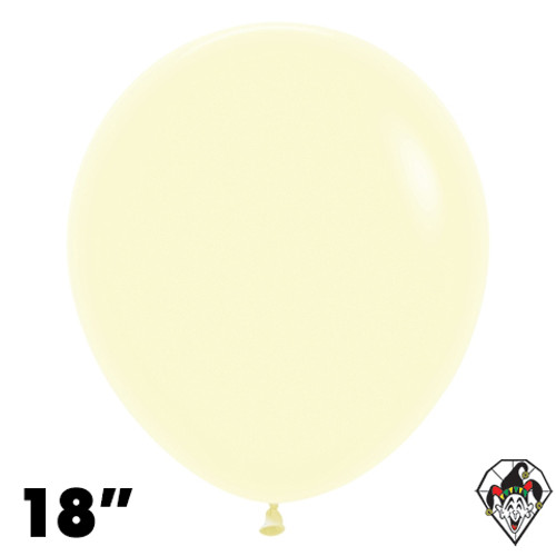 18 Inch Round Pastel Matte Yellow Sempertex 25ct