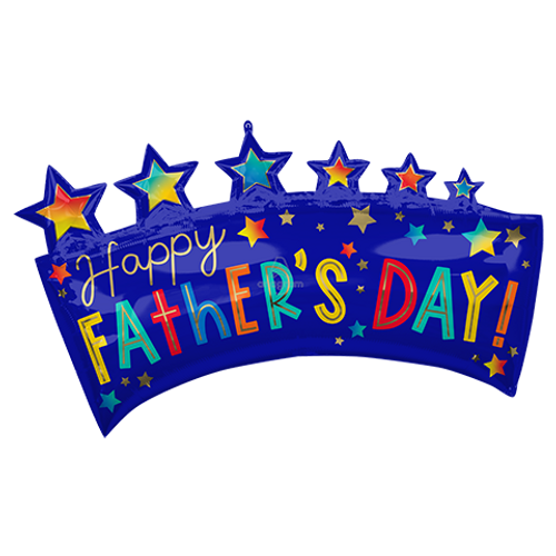 34 Inch Shape Happy Father's Day Star Banner Foil Balloon Anagram 1ct