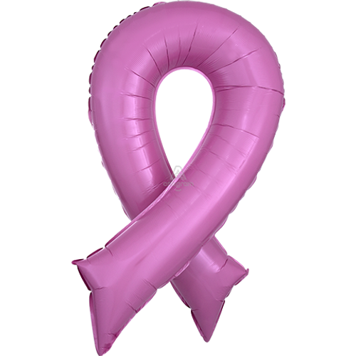 36 Inch Shape Pink Ribbon Foil Balloon Anagram 1ct