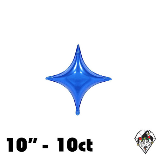 10 Inch Star Points Dark Blue Foil Balloon 10ct