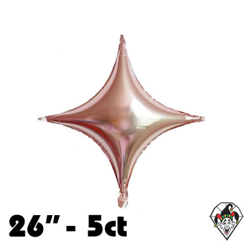 26 Inch Star Points Pink Foil Balloon 5ct