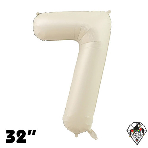 32 Inch Number 7 Creamy White Foil Balloon 1ct