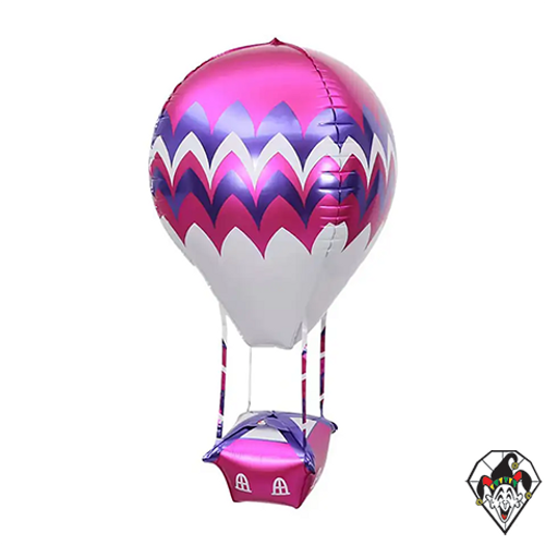 34 Inch 4D Pink Hot Air Balloon Foil 1ct