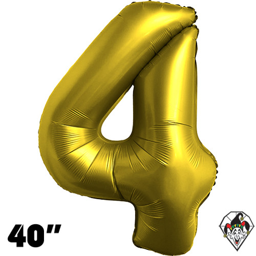 40 Inch Number 4 Chrome Gold Balloon 1ct