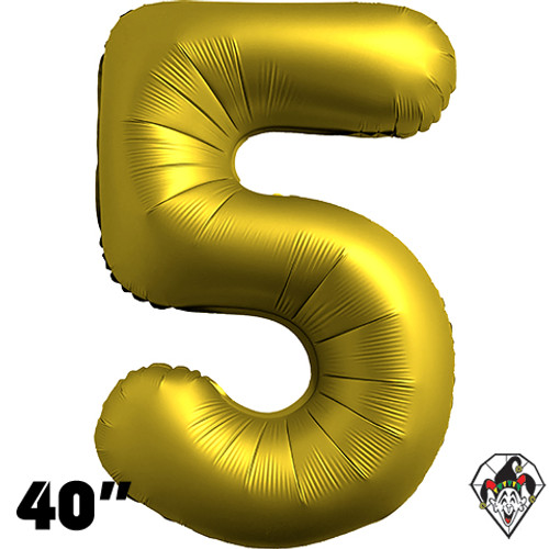 40 Inch Number 5 Chrome Gold Balloon 1ct