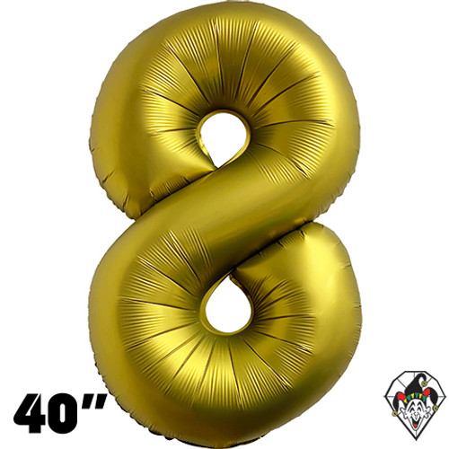40 Inch Number 8 Chrome Gold Balloon 1ct