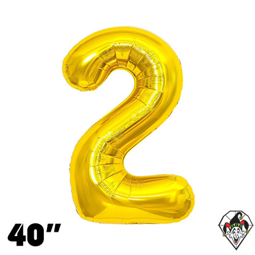 40 Inch Number 2 Gold Foil Balloon 1ct