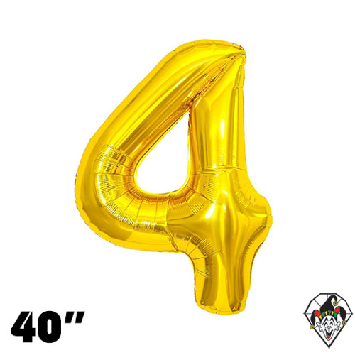 40 Inch Number 4 Gold Foil Balloon 1ct