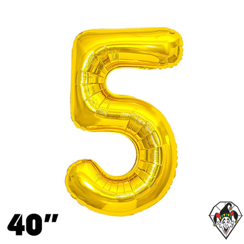 40 Inch Number 5 Gold Foil Balloon 1ct